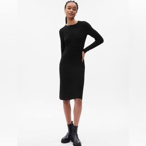 Avail in black or silver gap textured midi sweater dress medium NWT